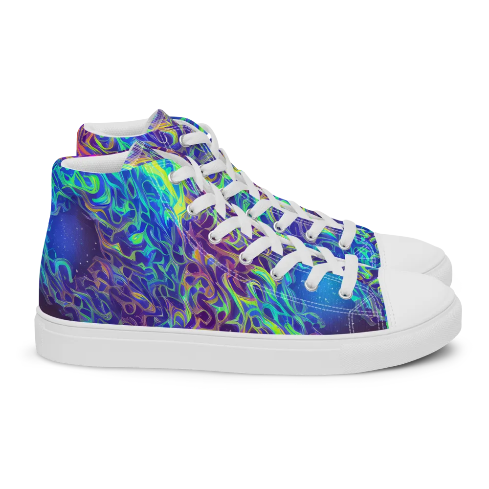 Electric Ether on Women's High Top Canvas Shoes — Right
