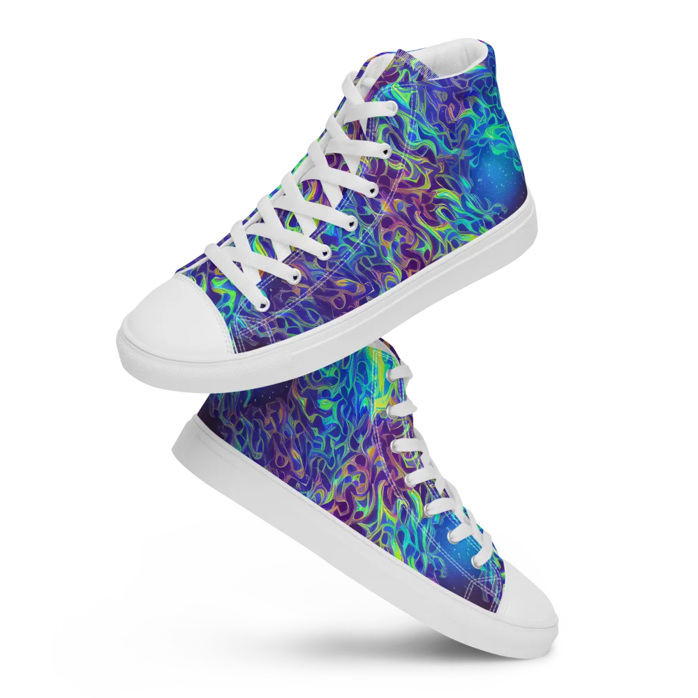 Electric Ether on Women's High Top Canvas Shoes — Front