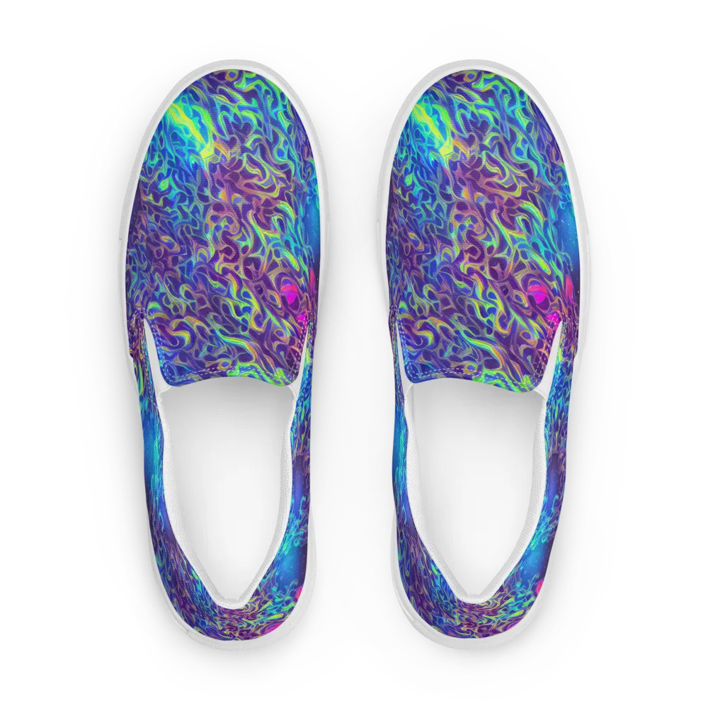 Electric Ether on Men's Slip-On Canvas Shoes — Front