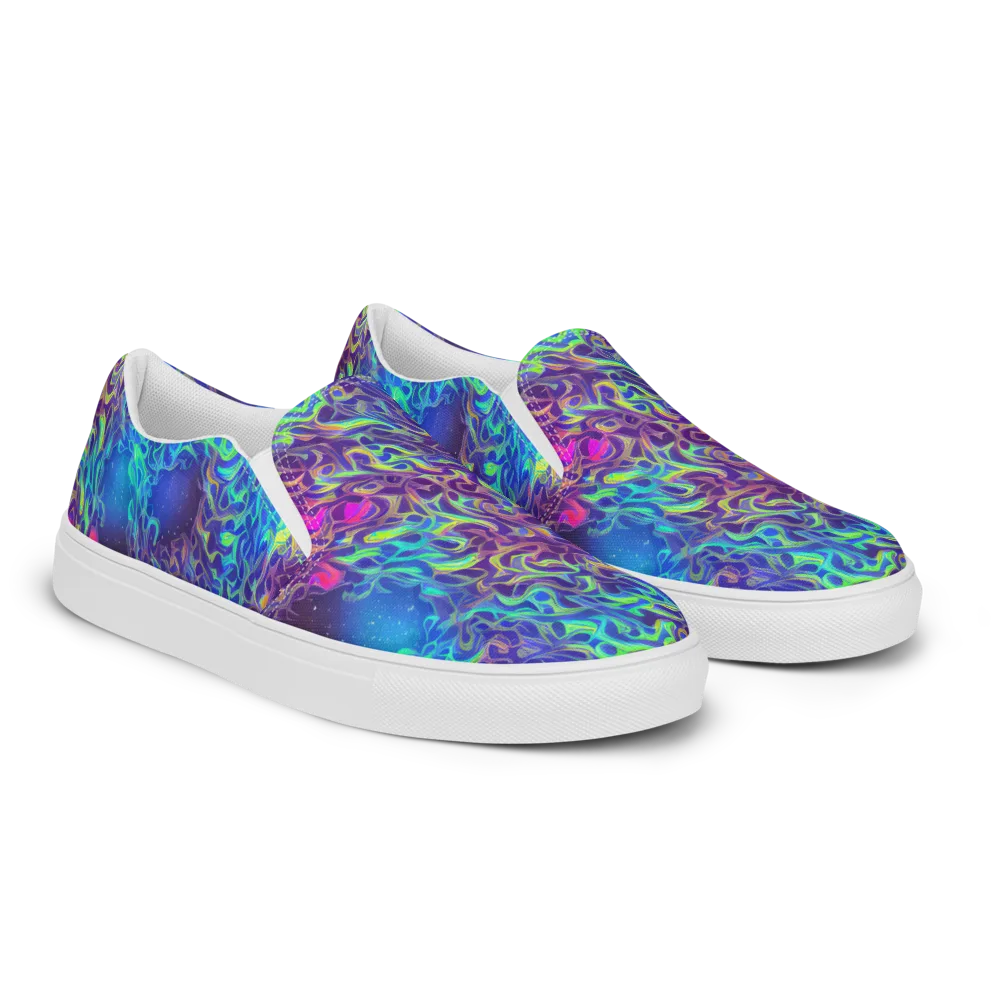 Electric Ether on Men's Slip-On Canvas Shoes — Right Front