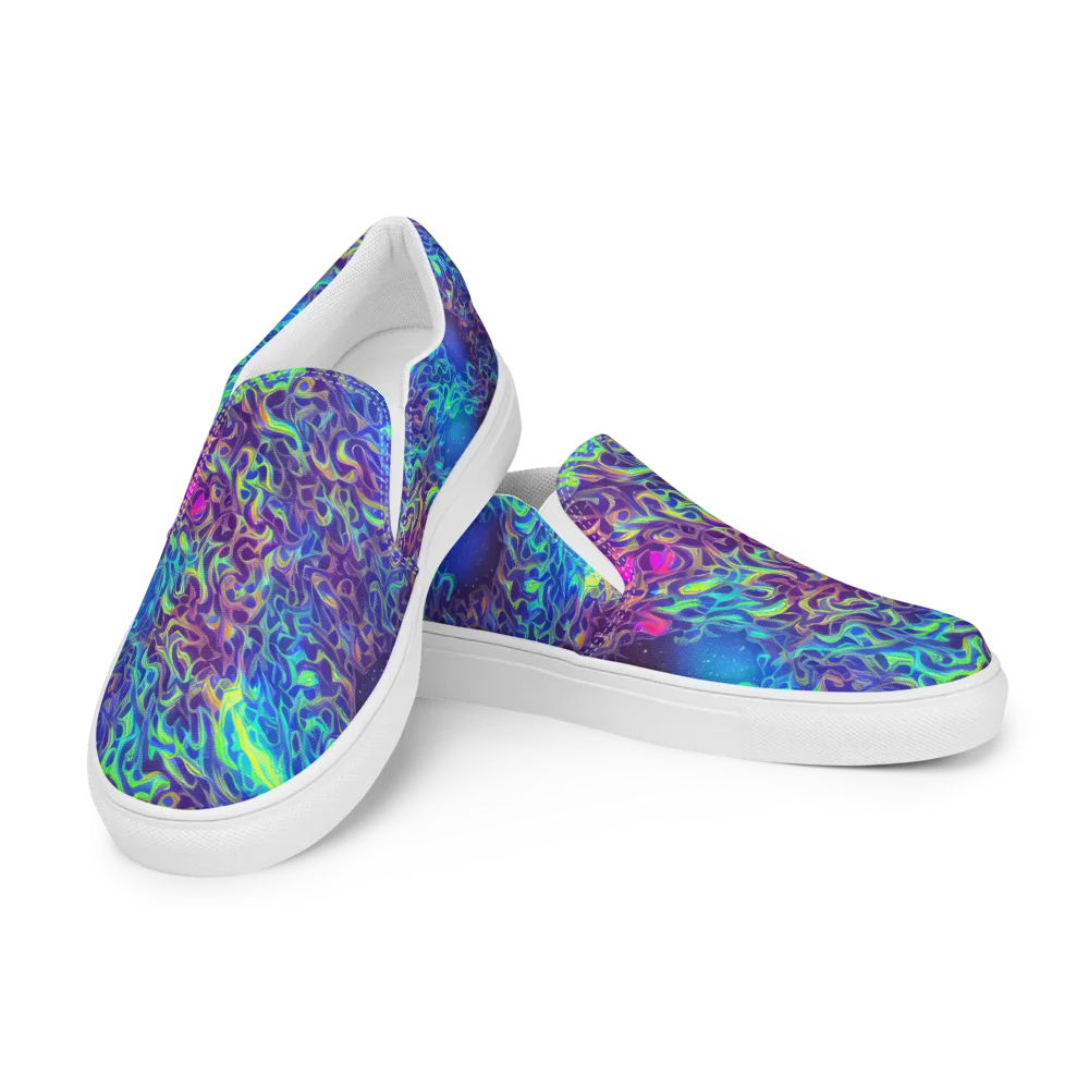 Electric Ether on Men's Slip-On Canvas Shoes — Left Front