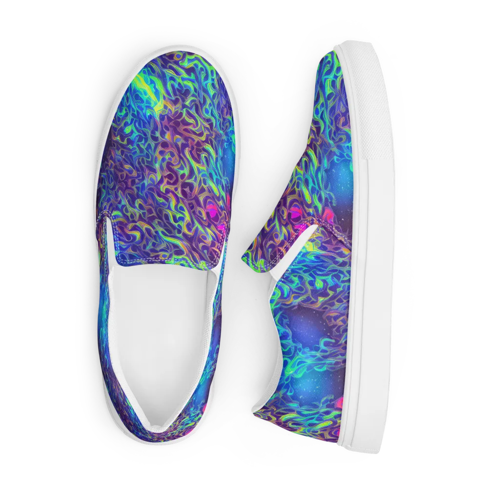 Electric Ether on Men's Slip-On Canvas Shoes — Front