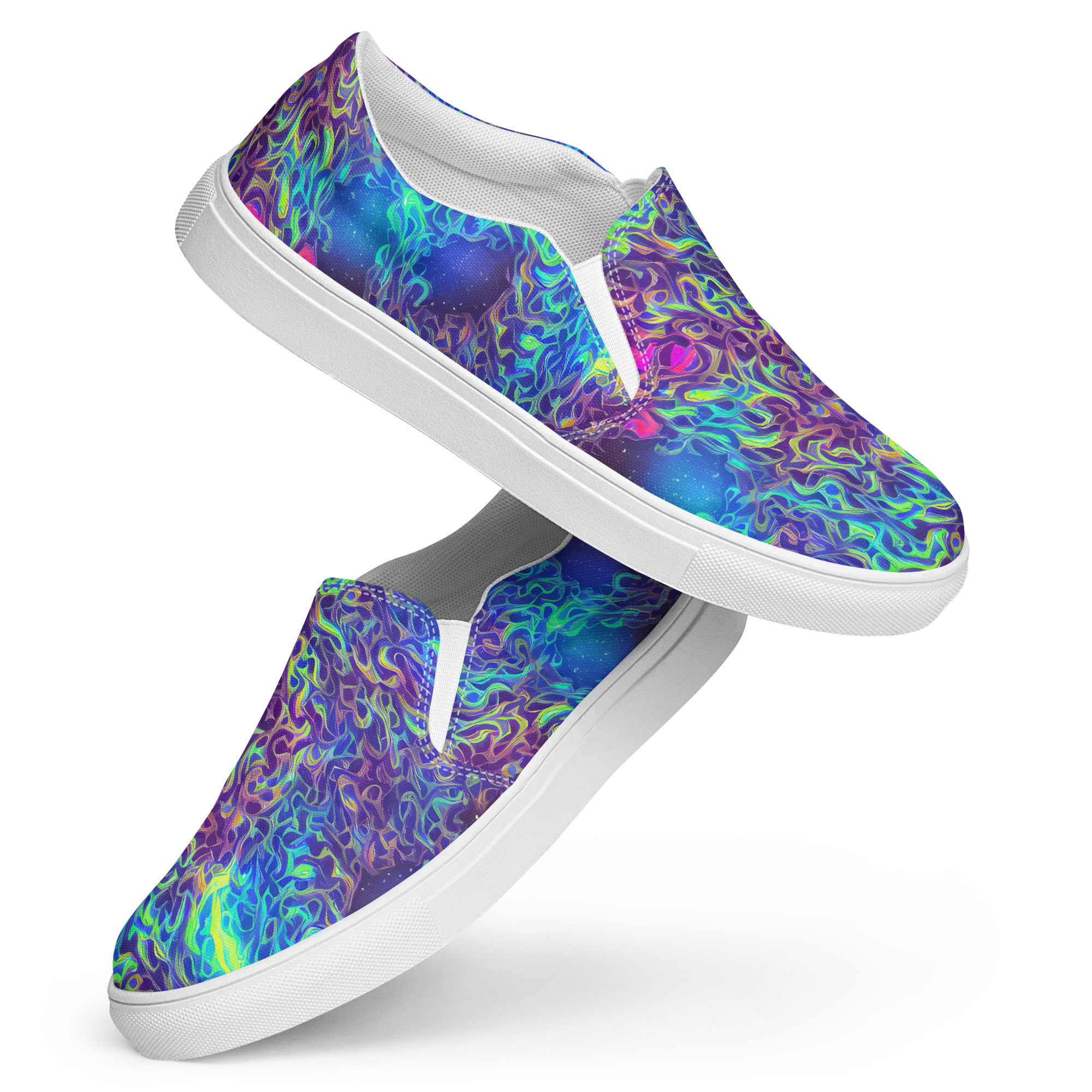 Electric Ether on Women's Slip-On Canvas Shoes — Front