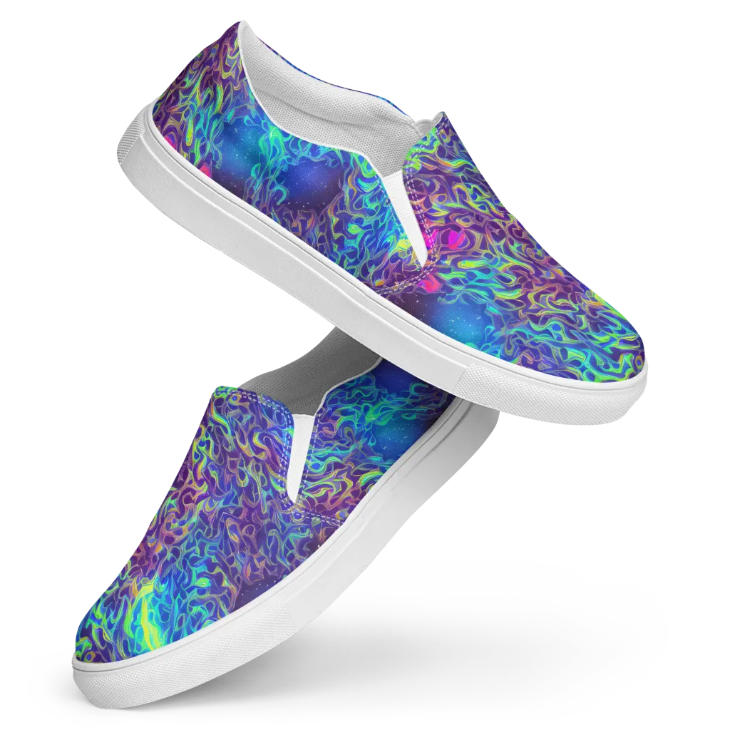Electric Ether on Women's Slip-On Canvas Shoes — Front