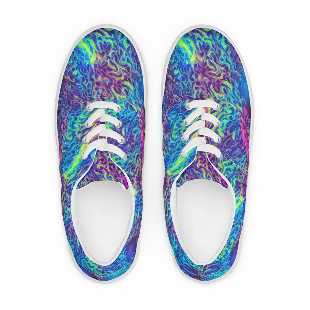 Electric Ether on Men's Lace-Up Canvas Shoes — Front