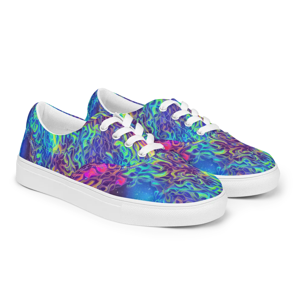 Electric Ether on Men's Lace-Up Canvas Shoes — Right Front