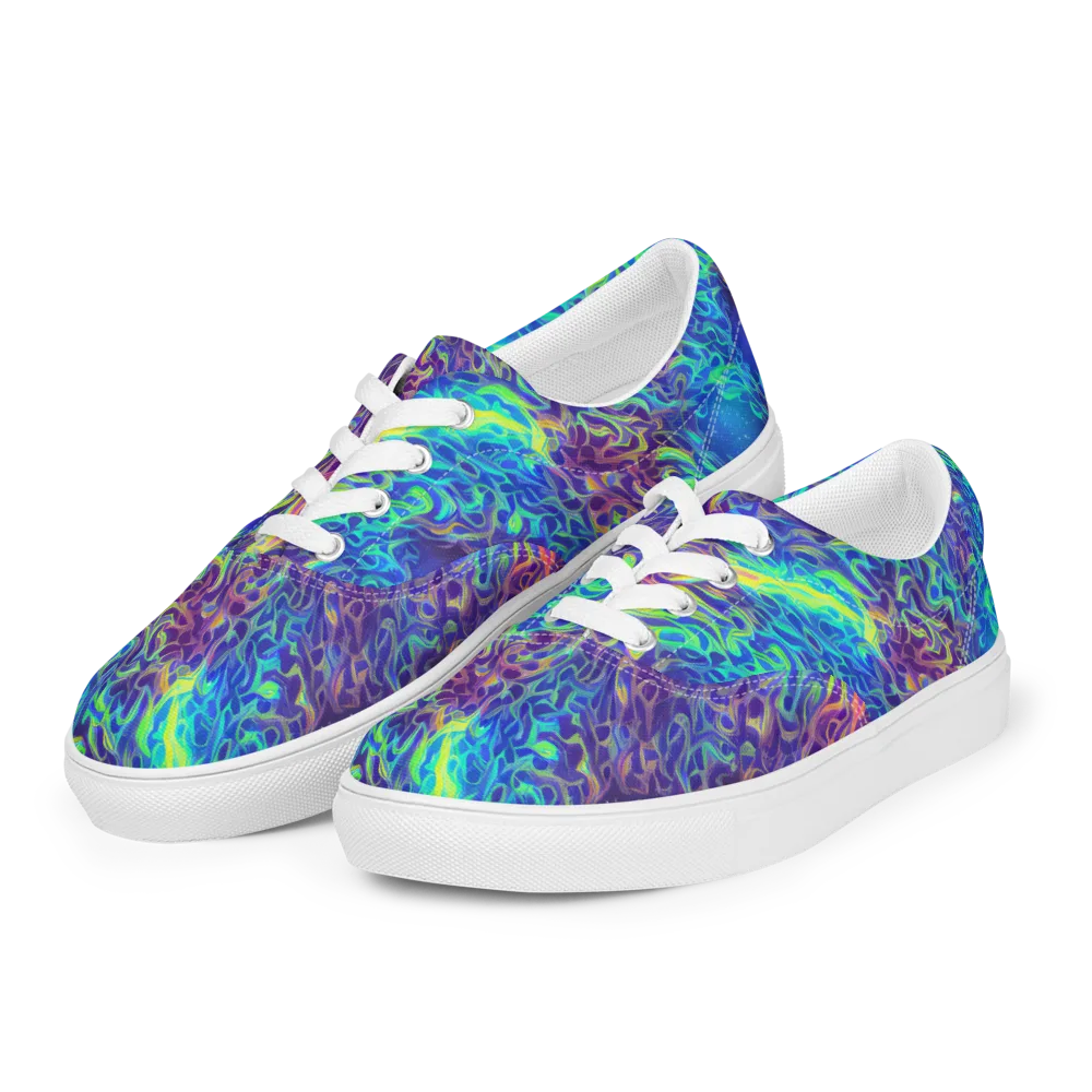 Electric Ether on Men's Lace-Up Canvas Shoes — Left Front