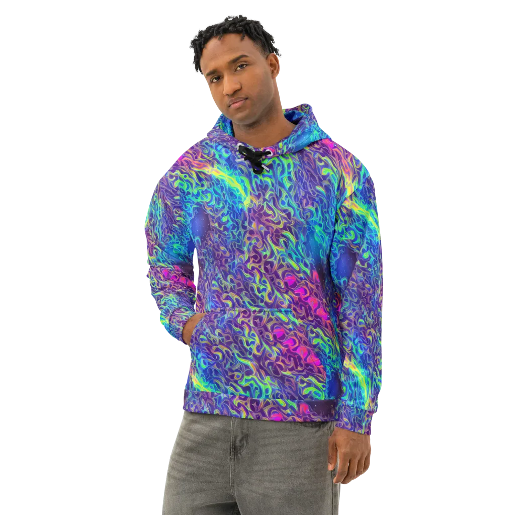 Electric Ether on Cotton Hoodie — Left Front