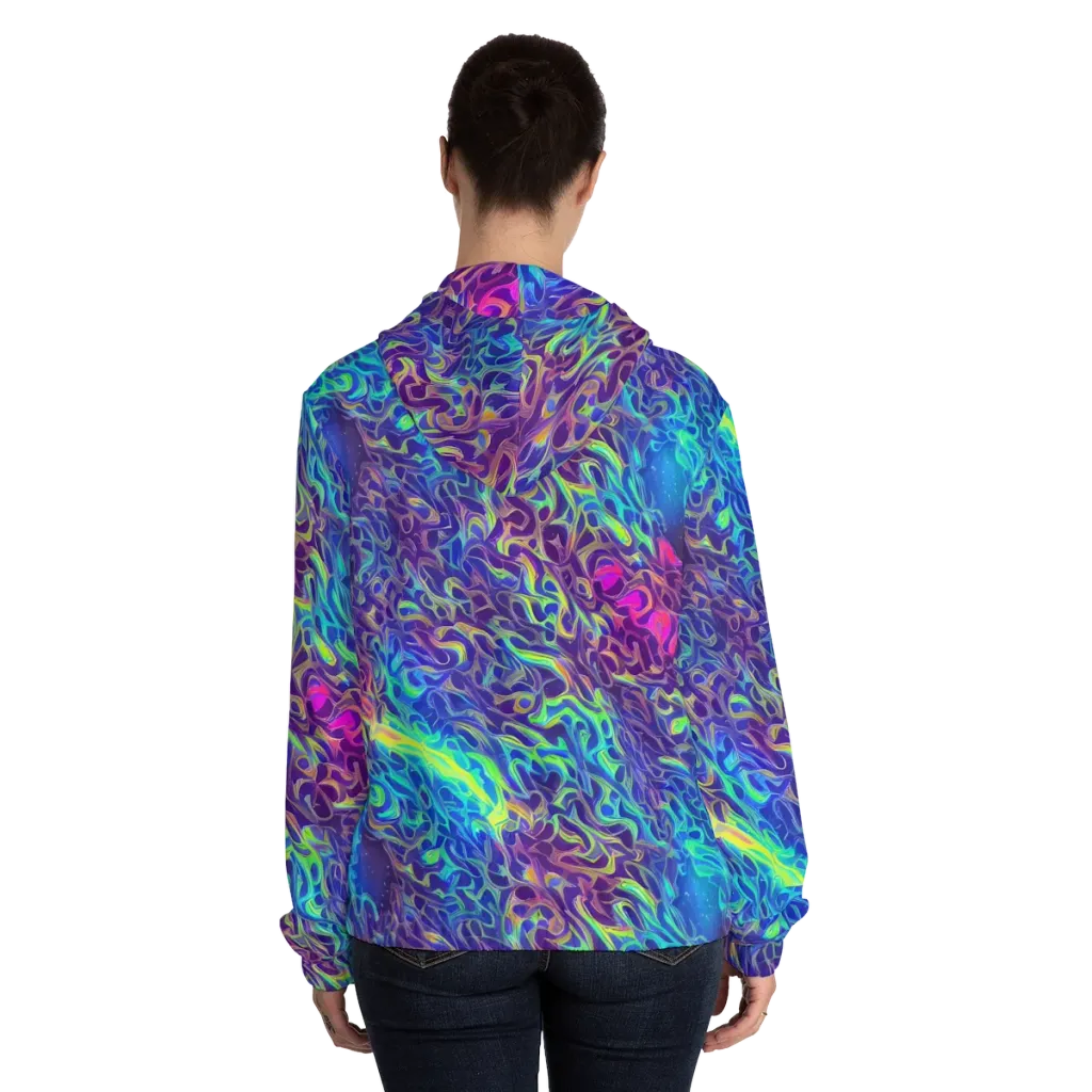 Electric Ether on Women's Full-Zip Hoodie — Back On Person