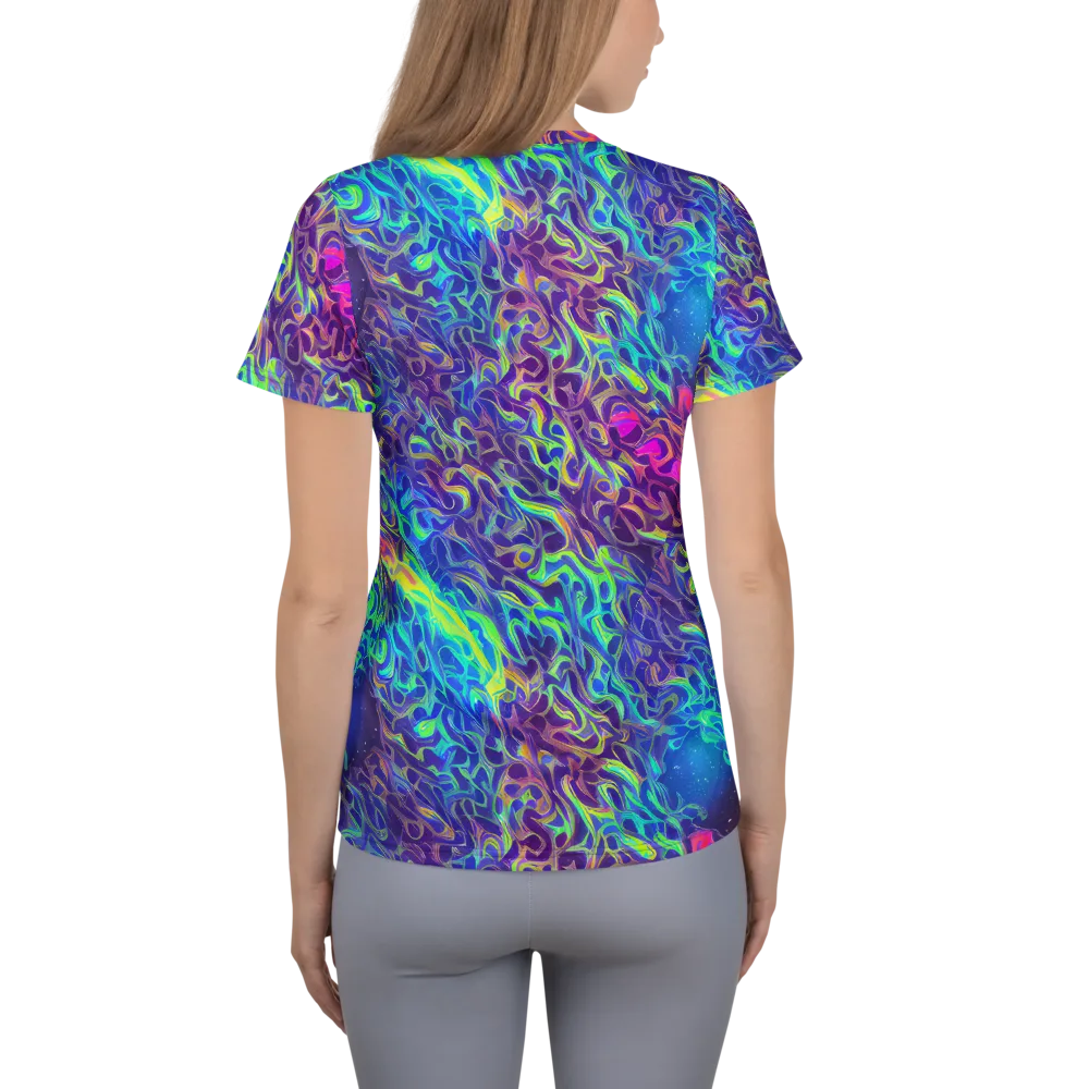 Electric Ether on Women's Athletic T-Shirt — Back