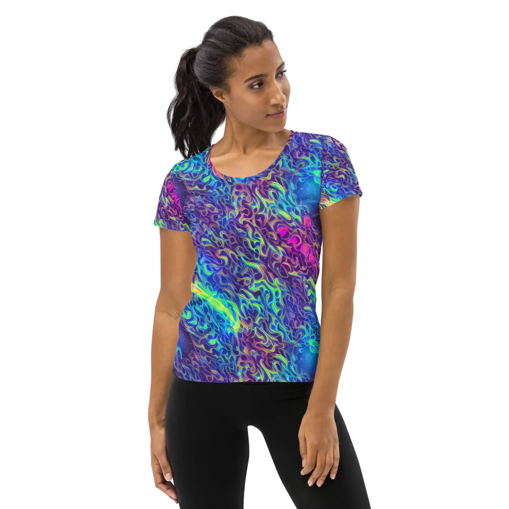 Electric Ether on Women's Athletic T-Shirt — Front
