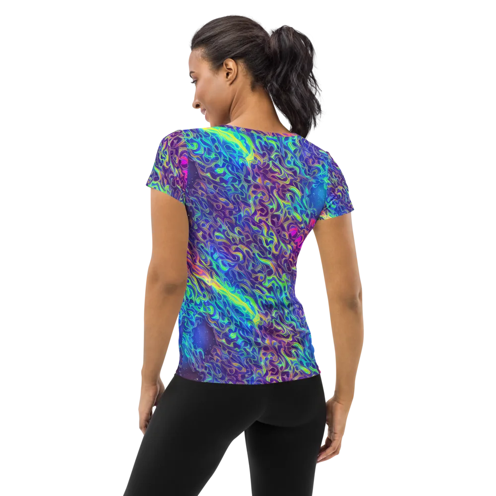 Electric Ether on Women's Athletic T-Shirt — Back