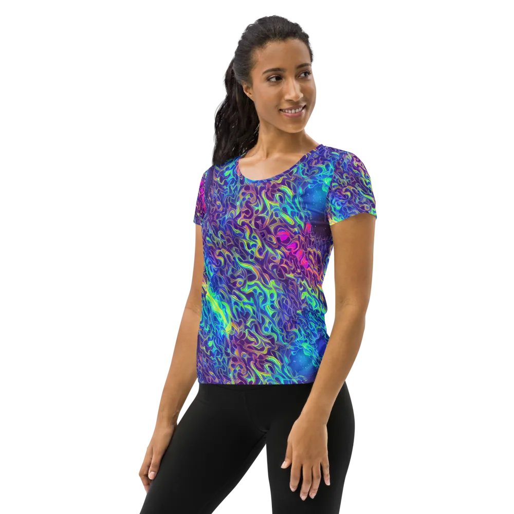 Electric Ether on Women's Athletic T-Shirt — Left