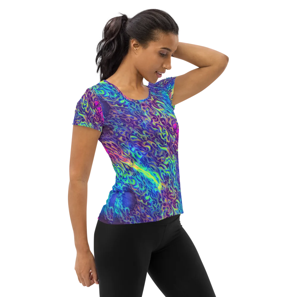 Electric Ether on Women's Athletic T-Shirt — Right