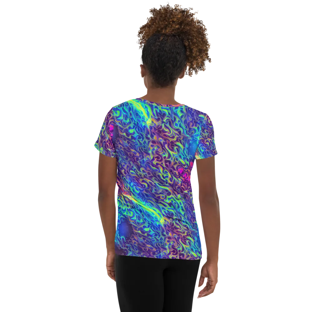 Electric Ether on Women's Athletic T-Shirt — Back