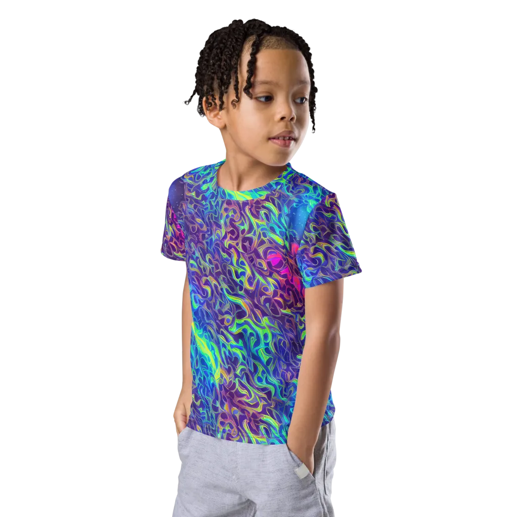 Electric Ether on Kids Crew Neck T-Shirt — Left Front