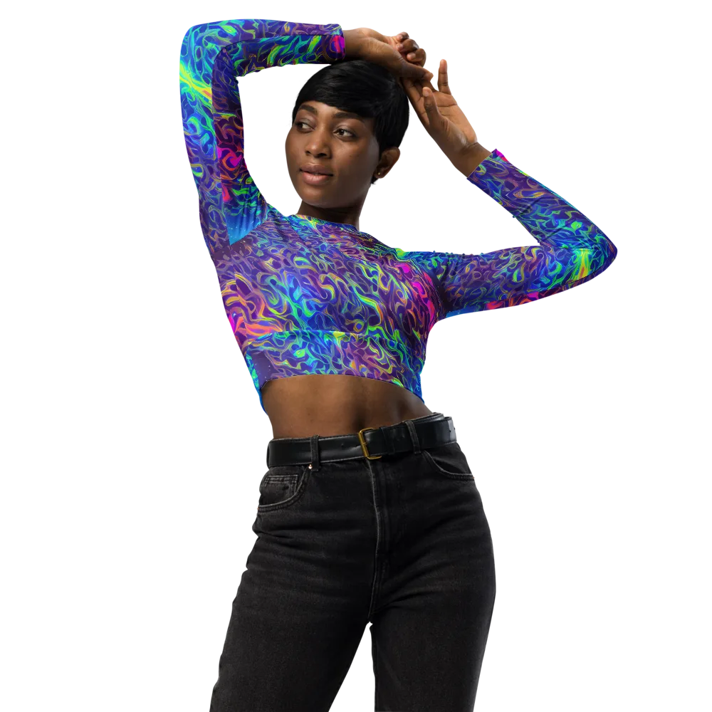 Electric Ether on Long Sleeve Crop Top — Front