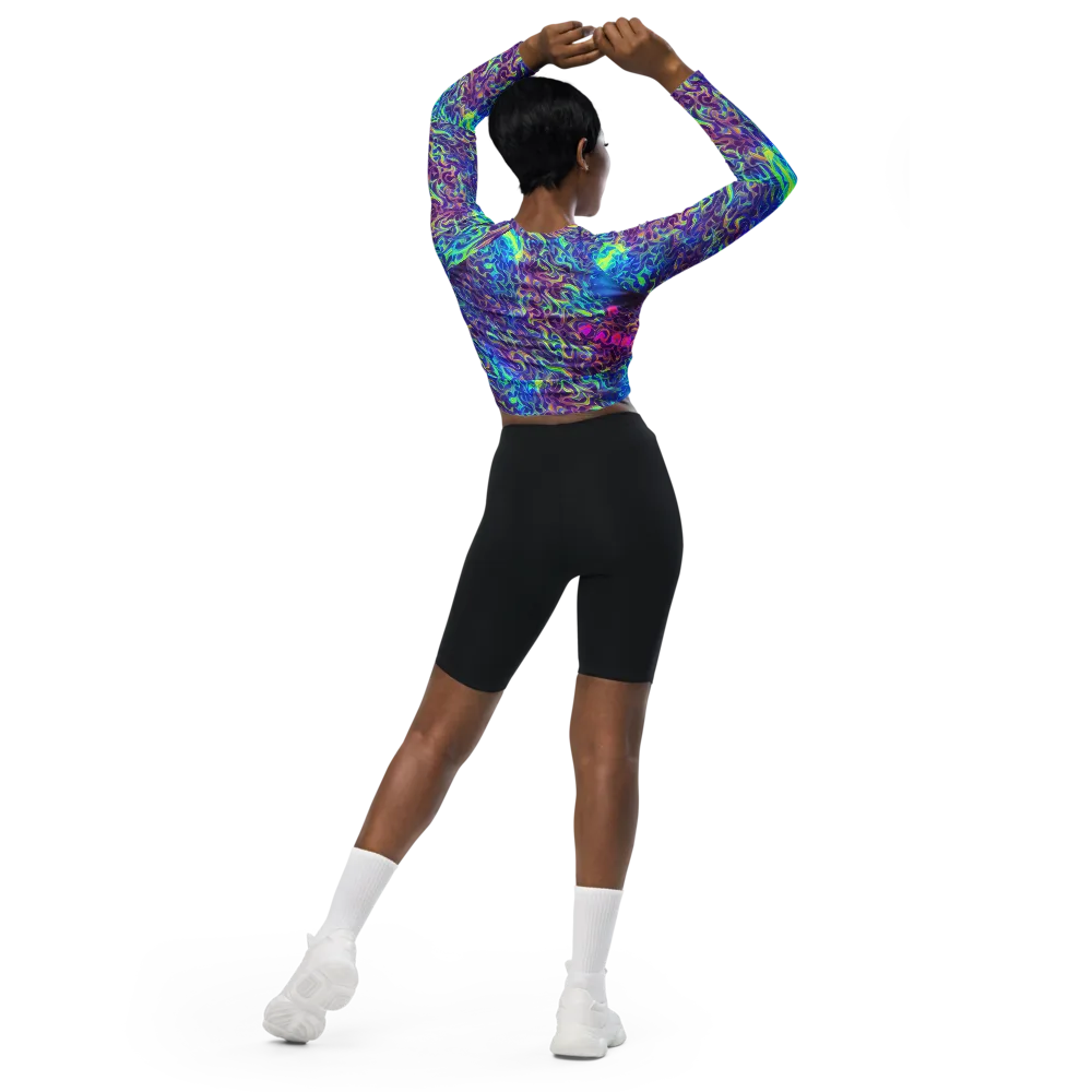 Electric Ether on Long Sleeve Crop Top — Back