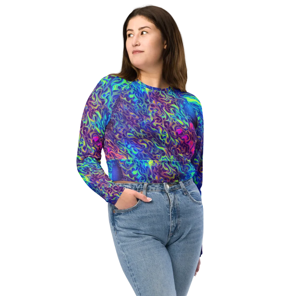 Electric Ether on Long Sleeve Crop Top — Front