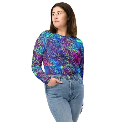 Electric Ether on a Long Sleeve Crop Top