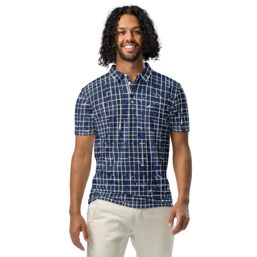 Indigo Threadwork on a Men's Slim Fit Polo Shirt