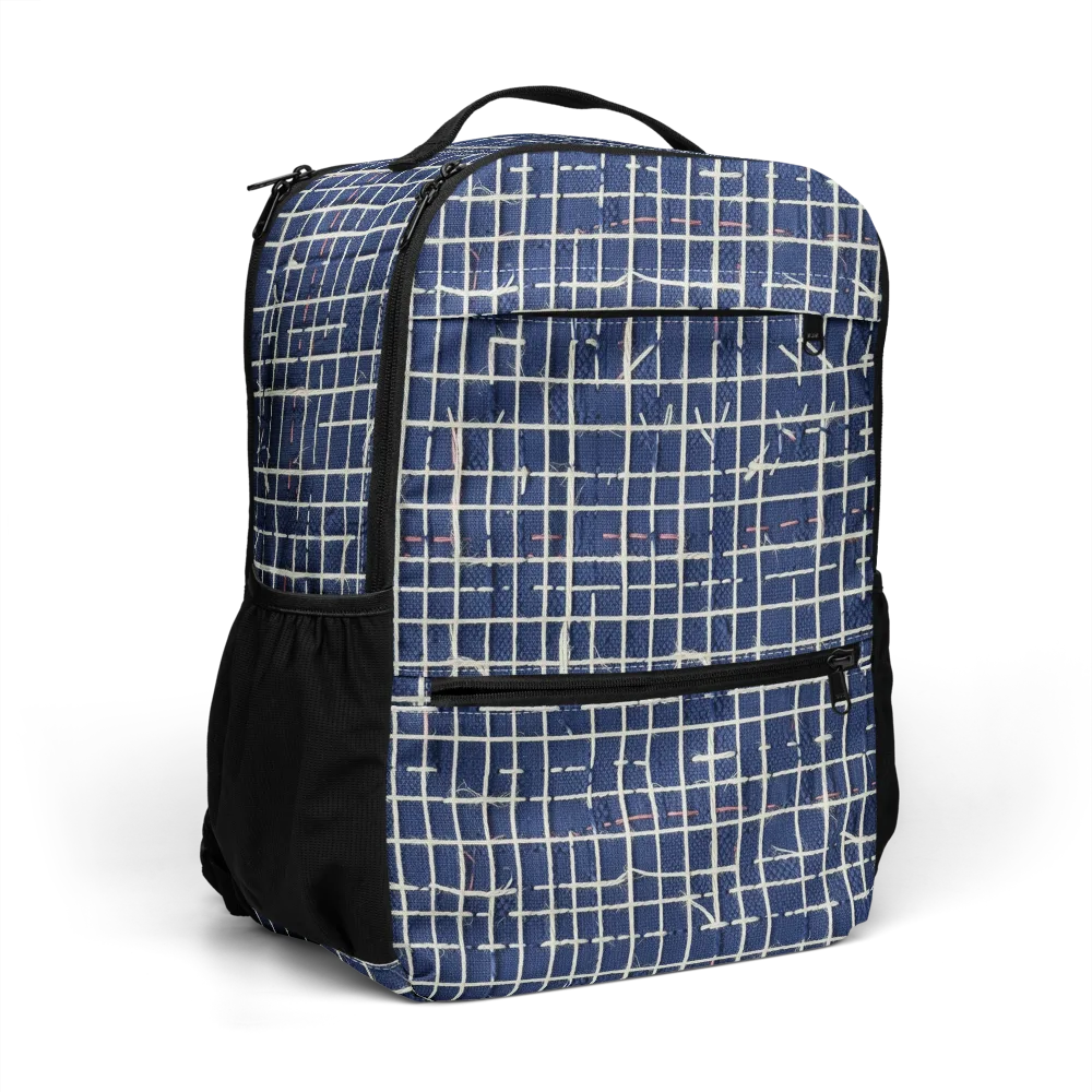 Indigo Threadwork on Utility Backpack — Right Front