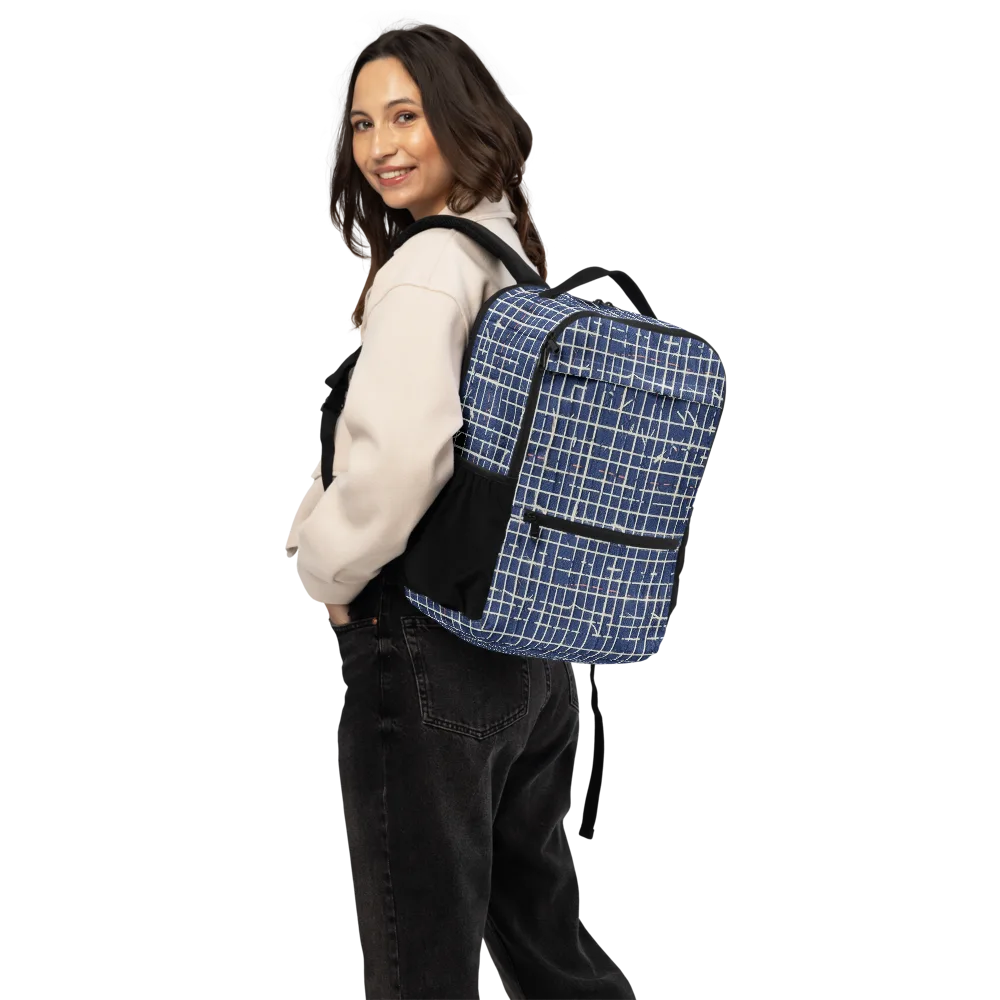 Indigo Threadwork on Utility Backpack — Back
