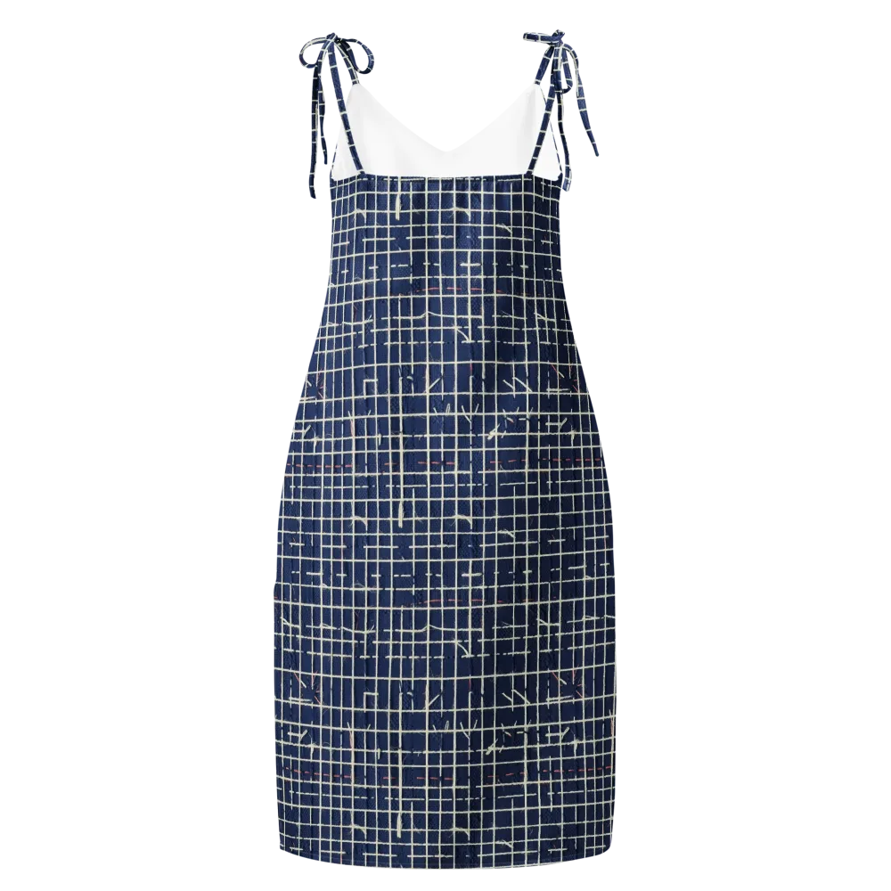 Indigo Threadwork on Slip Dress — Back