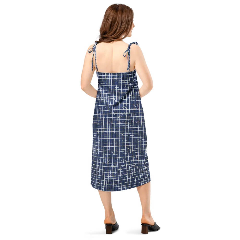 Indigo Threadwork on Slip Dress — Back