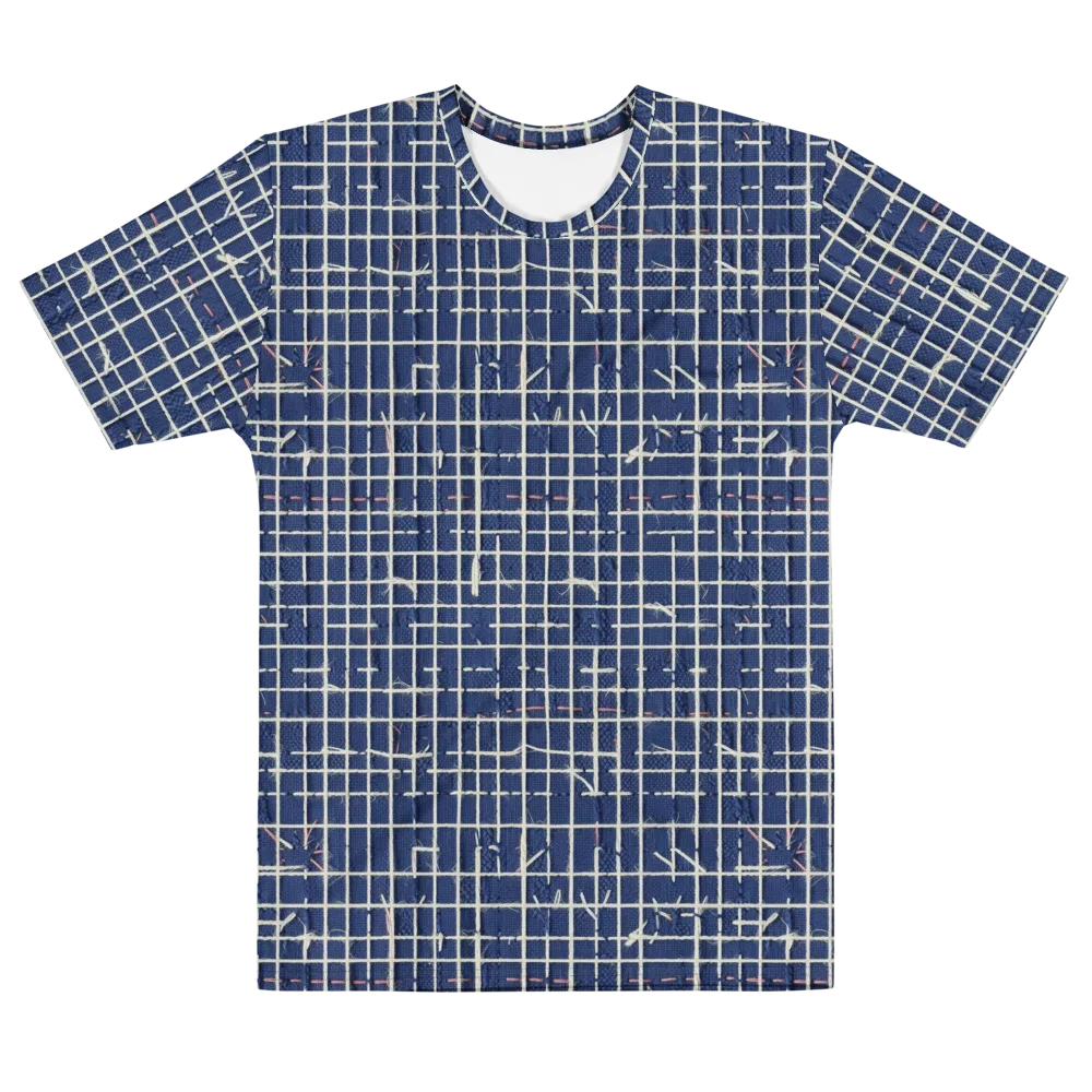 Indigo Threadwork on Men's Cotton Crew Neck T-Shirt — Front