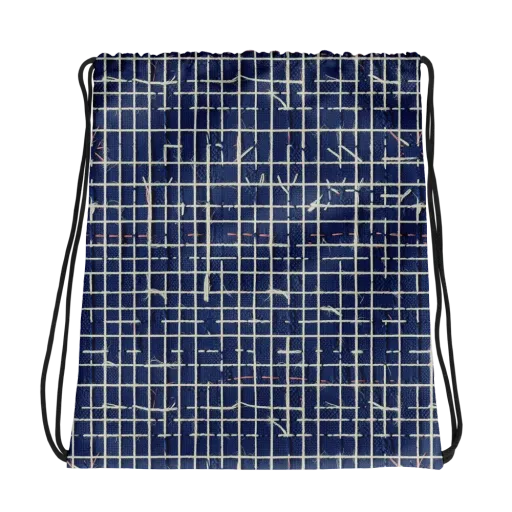 Indigo Threadwork on a Drawstring Bag