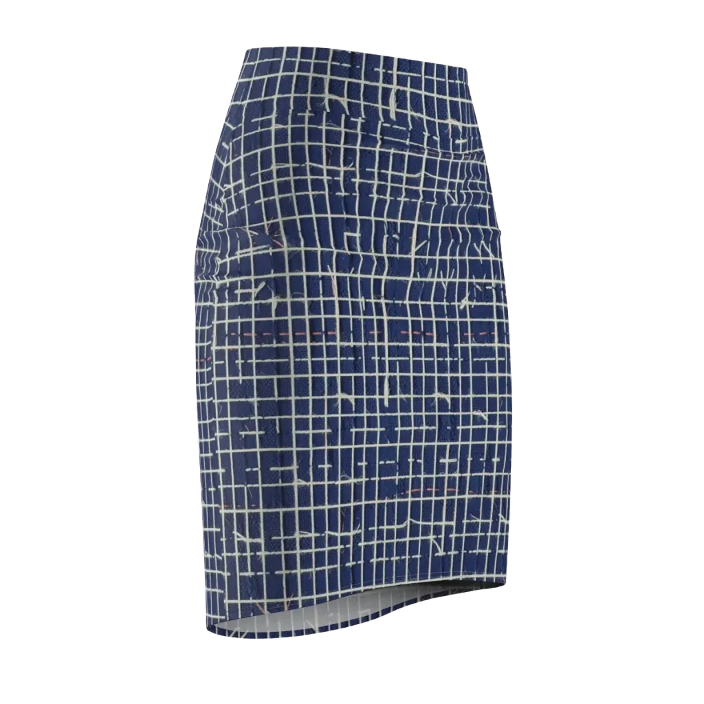 Indigo Threadwork on Pencil Skirt — Front Side