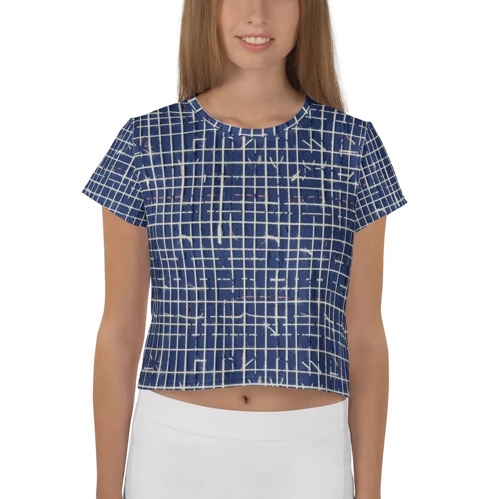 Indigo Threadwork on Crop Tee — Front
