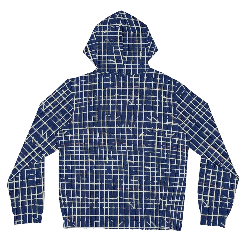 Indigo Threadwork on Women's Full-Zip Hoodie — Back