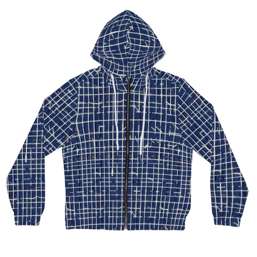 Indigo Threadwork on a Women's Full-Zip Hoodie