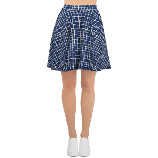 Indigo Threadwork on a Skater Skirt