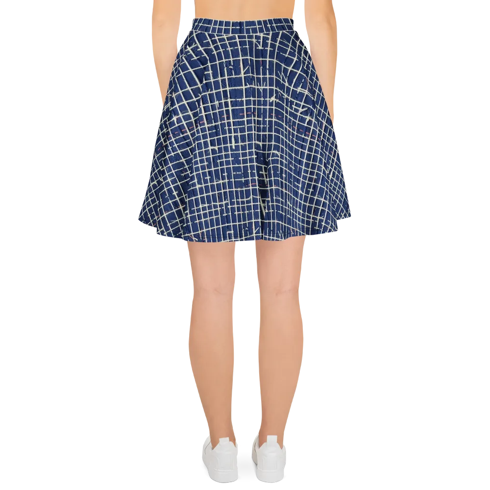 Indigo Threadwork on Skater Skirt — Back