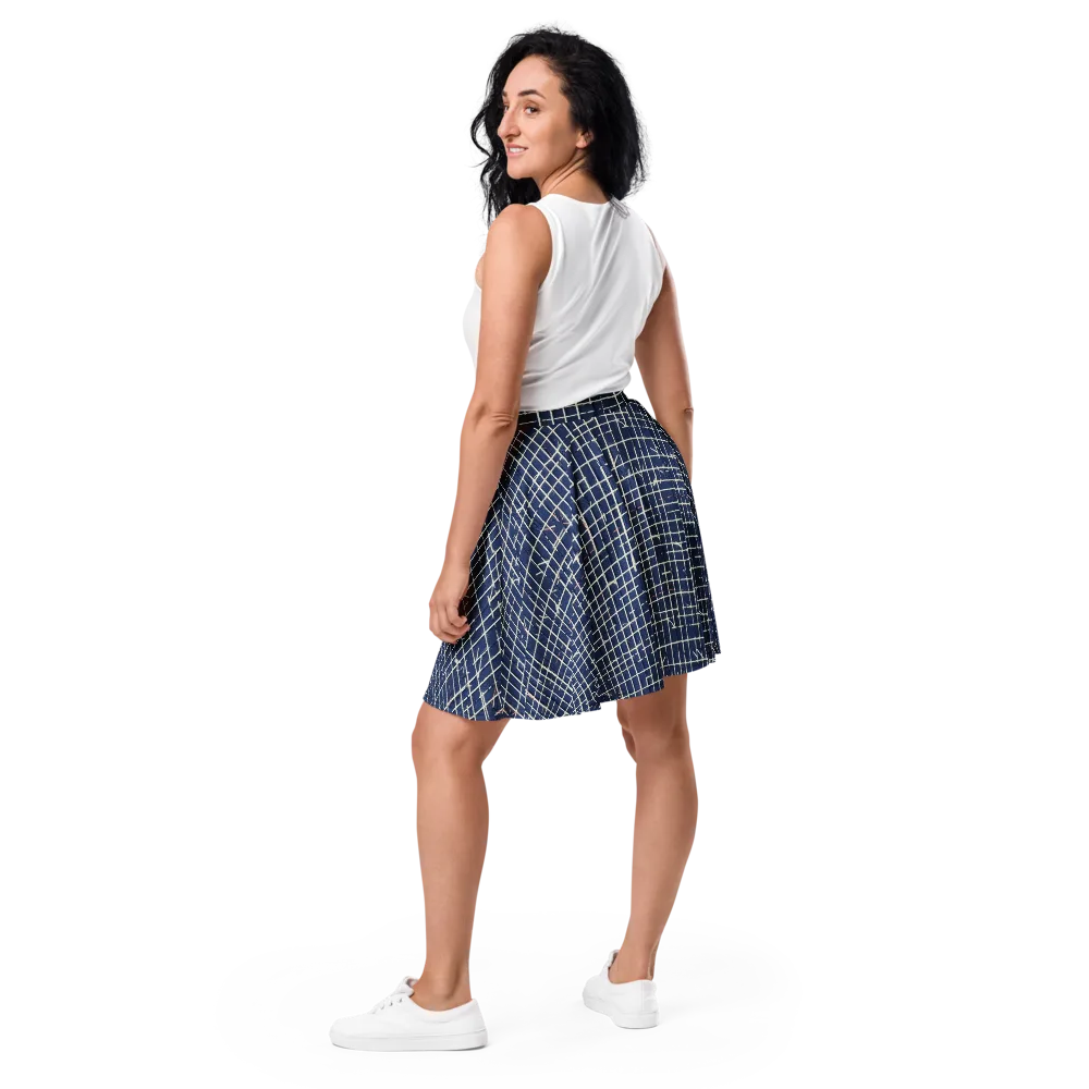 Indigo Threadwork on Skater Skirt — Back