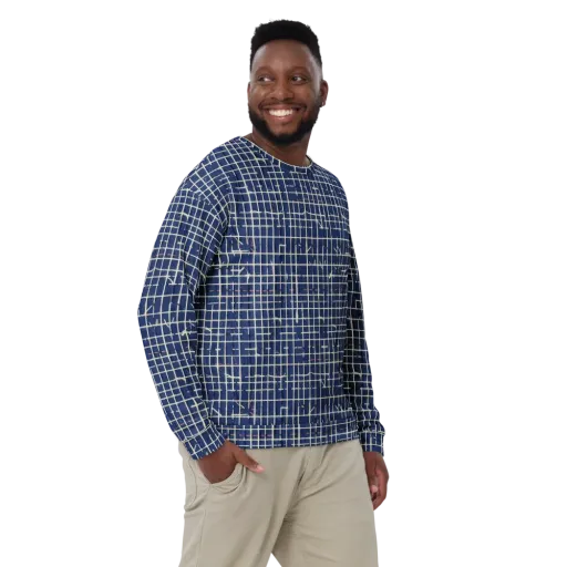 Indigo Threadwork on a Sweatshirt
