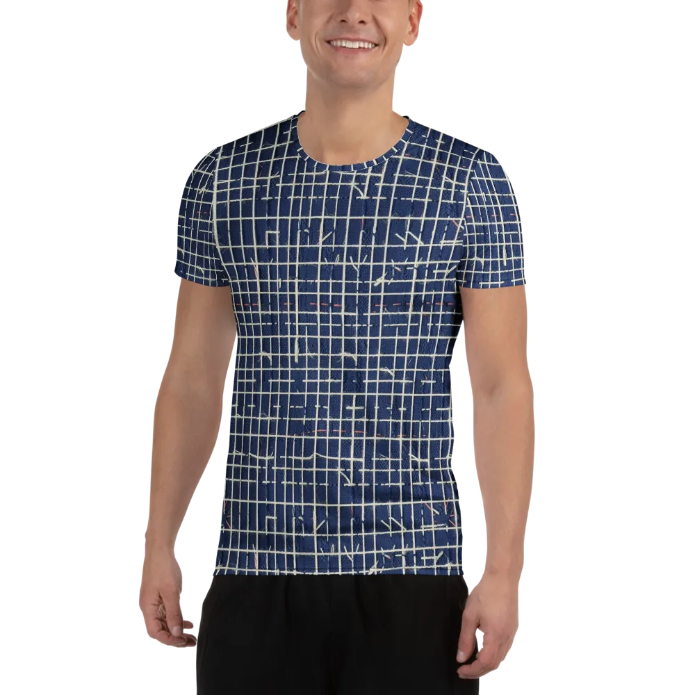 Indigo Threadwork on Men's Athletic T-Shirt — Front