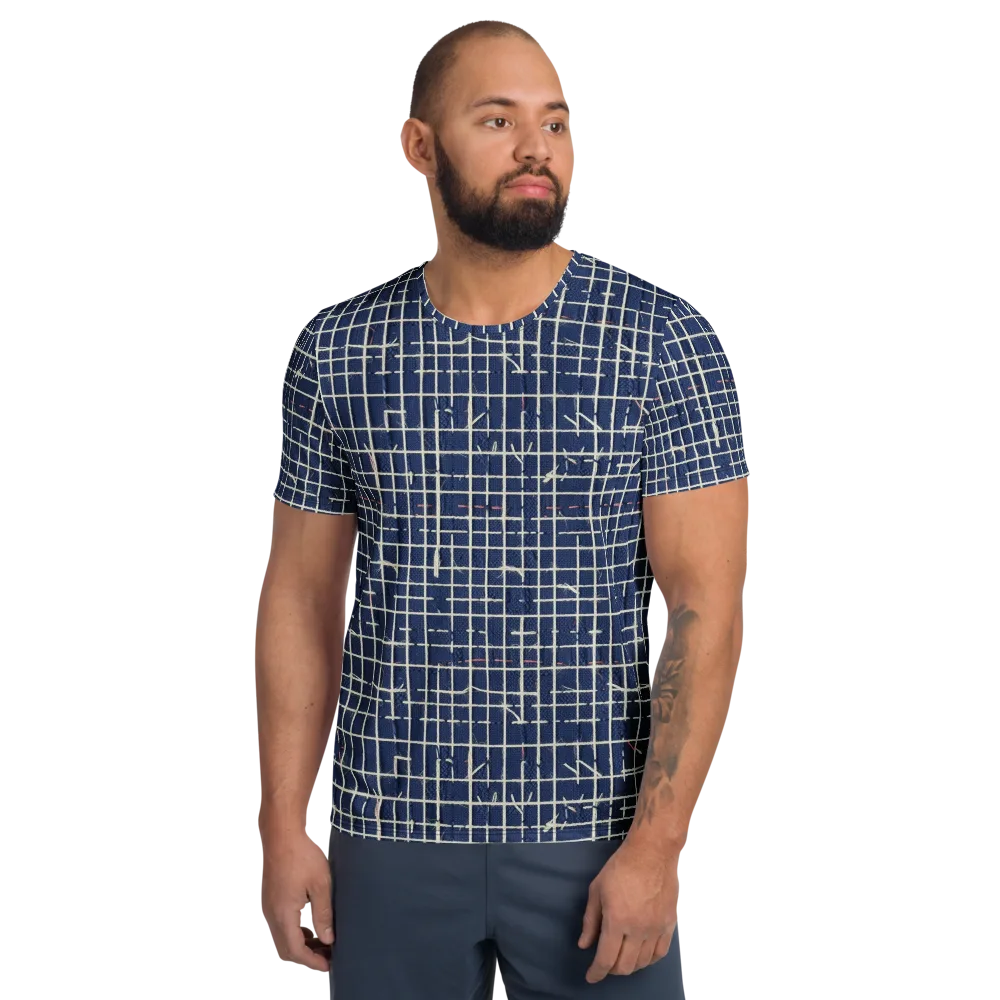 Indigo Threadwork on Men's Athletic T-Shirt — Front