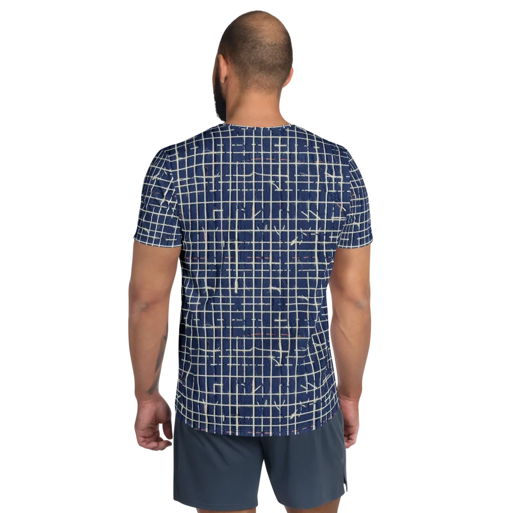 Indigo Threadwork on Men's Athletic T-Shirt — Back