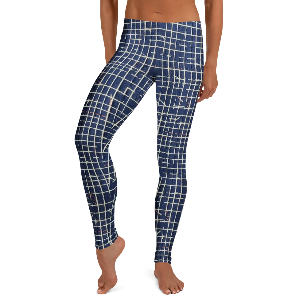 Indigo Threadwork on Leggings — Front