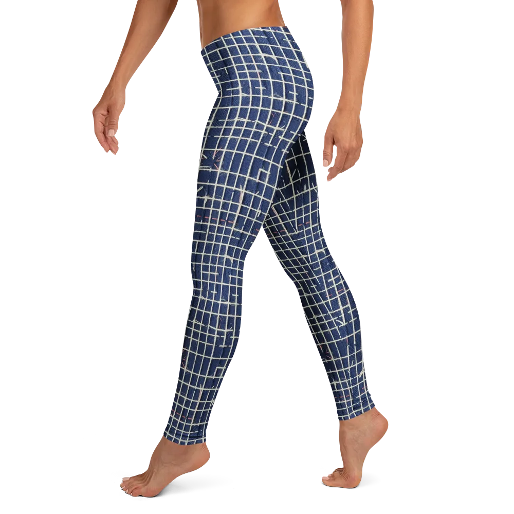 Indigo Threadwork on Leggings — Left