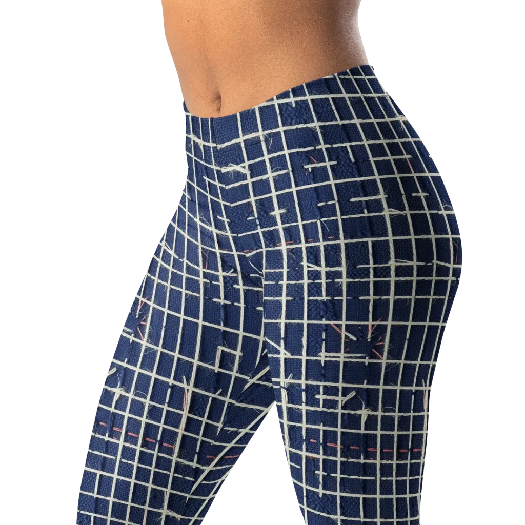 Indigo Threadwork on Leggings — Left Front