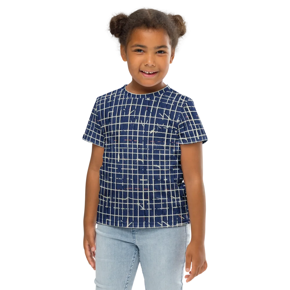 Indigo Threadwork on Kids Crew Neck T-Shirt — Front