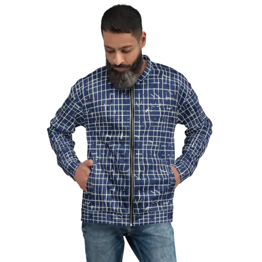 Indigo Threadwork on a Bomber Jacket
