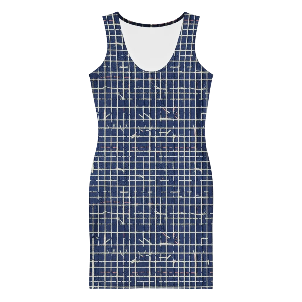 Indigo Threadwork on Bodycon Dress — Front