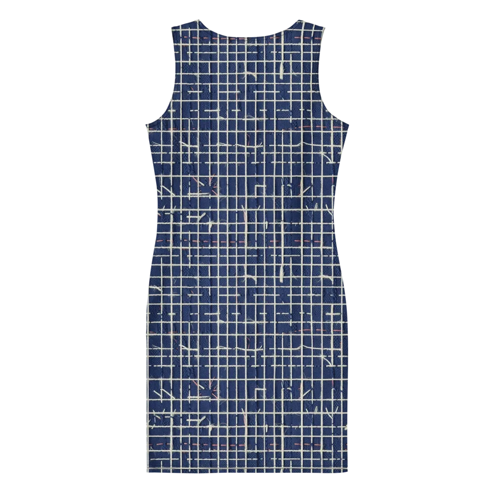 Indigo Threadwork on Bodycon Dress — Back