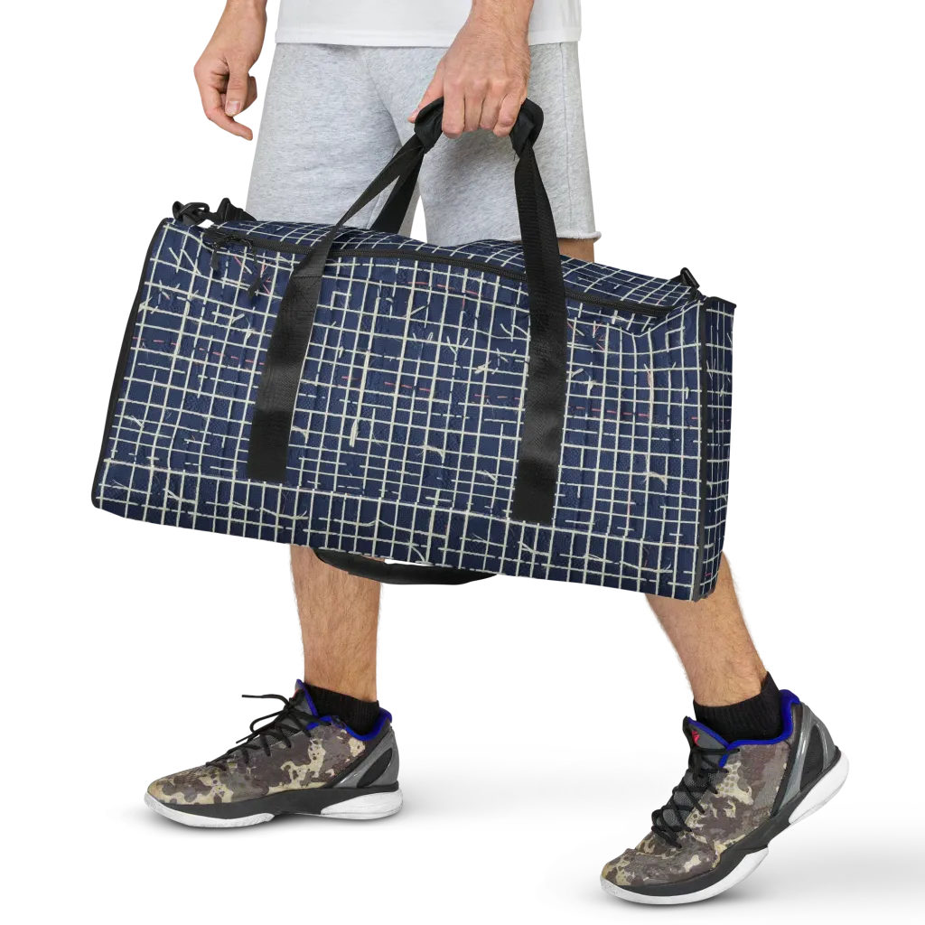 Indigo Threadwork on Duffle Bag — Front